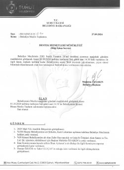 MECLİS TOPLANTISI İLANI