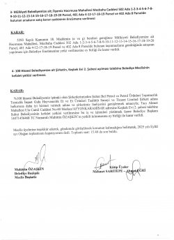 ŞUHUT BELEDİYE MECLİS TOPLANTISI EYLÜL AYI KARAR ÖZETLERİ 05.09.2025 TARİHİNDEN İTİBAREN YAYINLANMIŞTIR