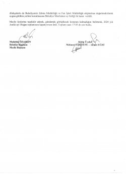 ŞUHUT BELEDİYE MECLİS TOPLANTISI ARALIK AYI KARAR ÖZETLERİ 03.12.2024 TARİHİNDEN İTİBAREN YAYINLANMIŞTIR