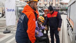 ENGELLİ VATANDAŞLARIMIZA DEPREM TATBİKATI GERÇEKLEŞTİRİLDİ