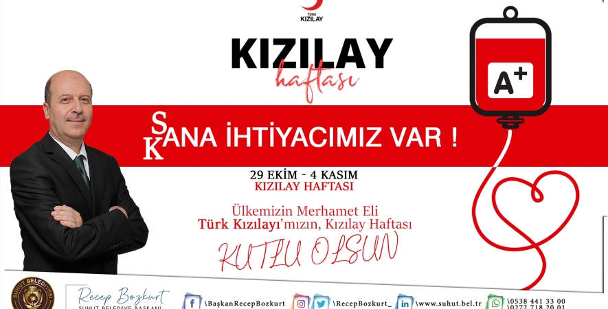 Başkan Bozkurt'un Kızılay Haftası Mesajı