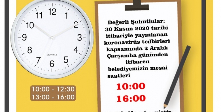 Mesai Saatlerindeki Değişiklik.