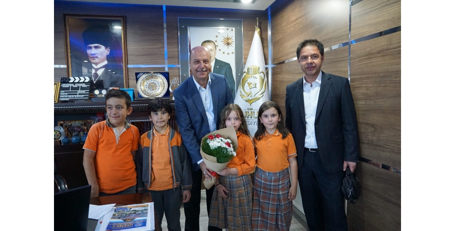 Başkan Bozkurt; Nazik ziyaretleri için Atatürk İlkokulu öğrenci ve öğretmenlerimize teşekkür ederim